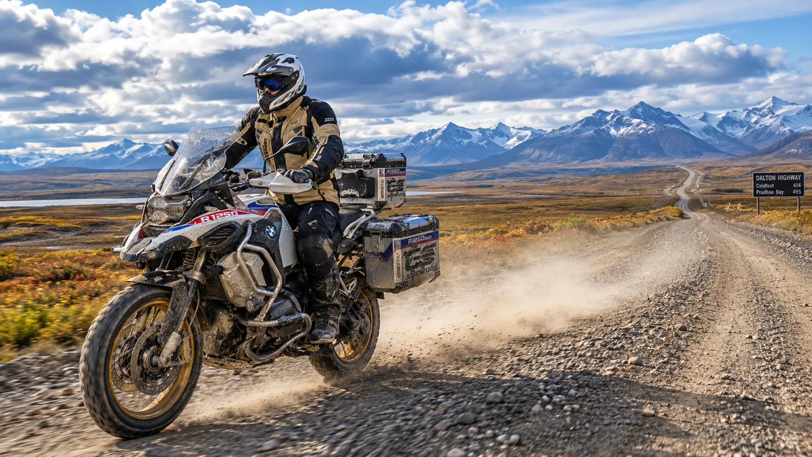 melhores roteiros de moto do mundo: Dalton Highway no Alasca, início da Rodovia Pan-Americana