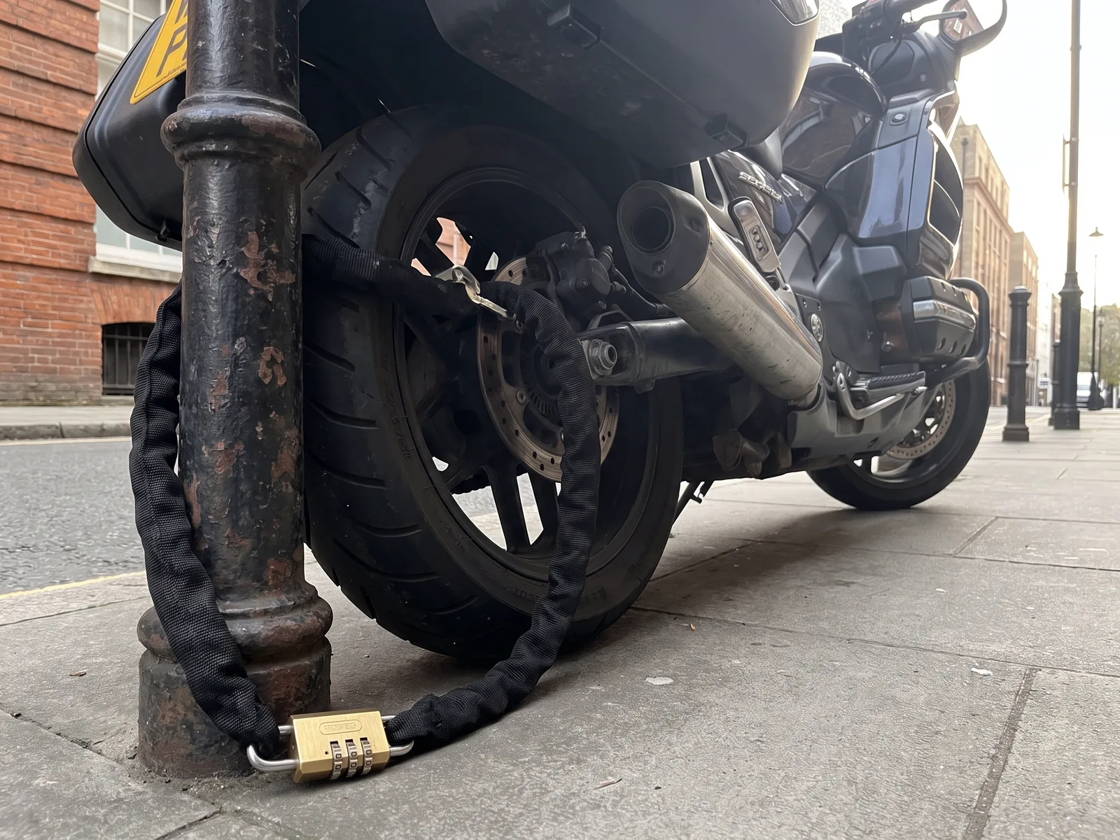 Cadeado corrente 100cm segredo poste
